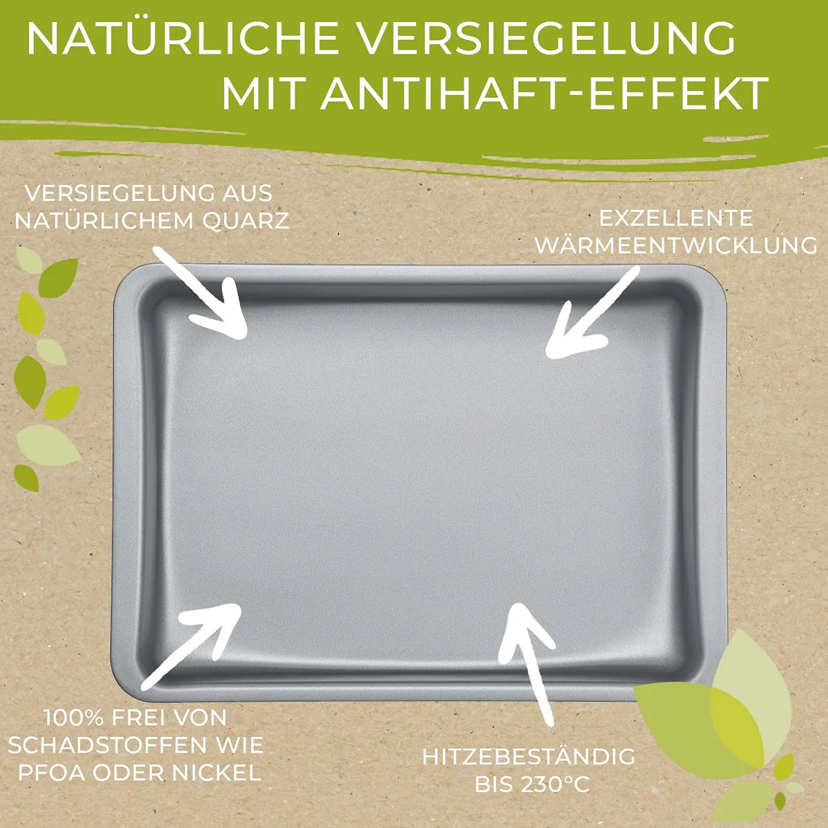Berndes teglia da forno alluminio riciclato 29x25 cm colore verde antiaderente