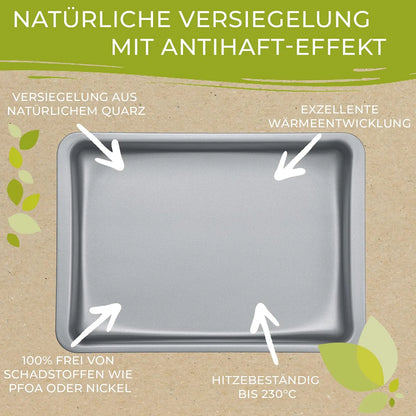 Berndes teglia da forno alluminio riciclato 29x25 cm colore verde antiaderente