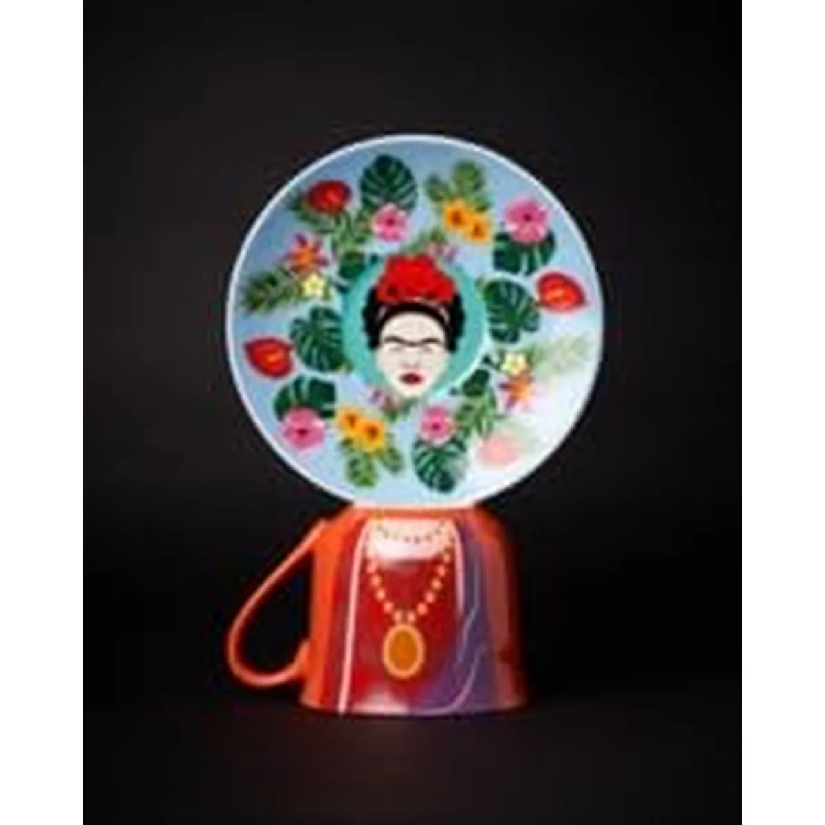 Blogodesign Tazza Freedom in ceramica con piattino decorato