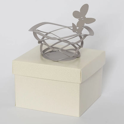 Arti & Mestieri Cestino Butterfly bomboniera ferro battuto design con farfalle