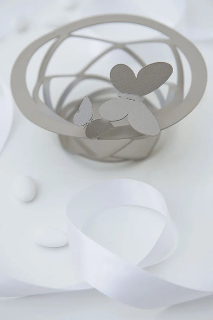Arti & Mestieri Cestino Butterfly bomboniera ferro battuto design con farfalle