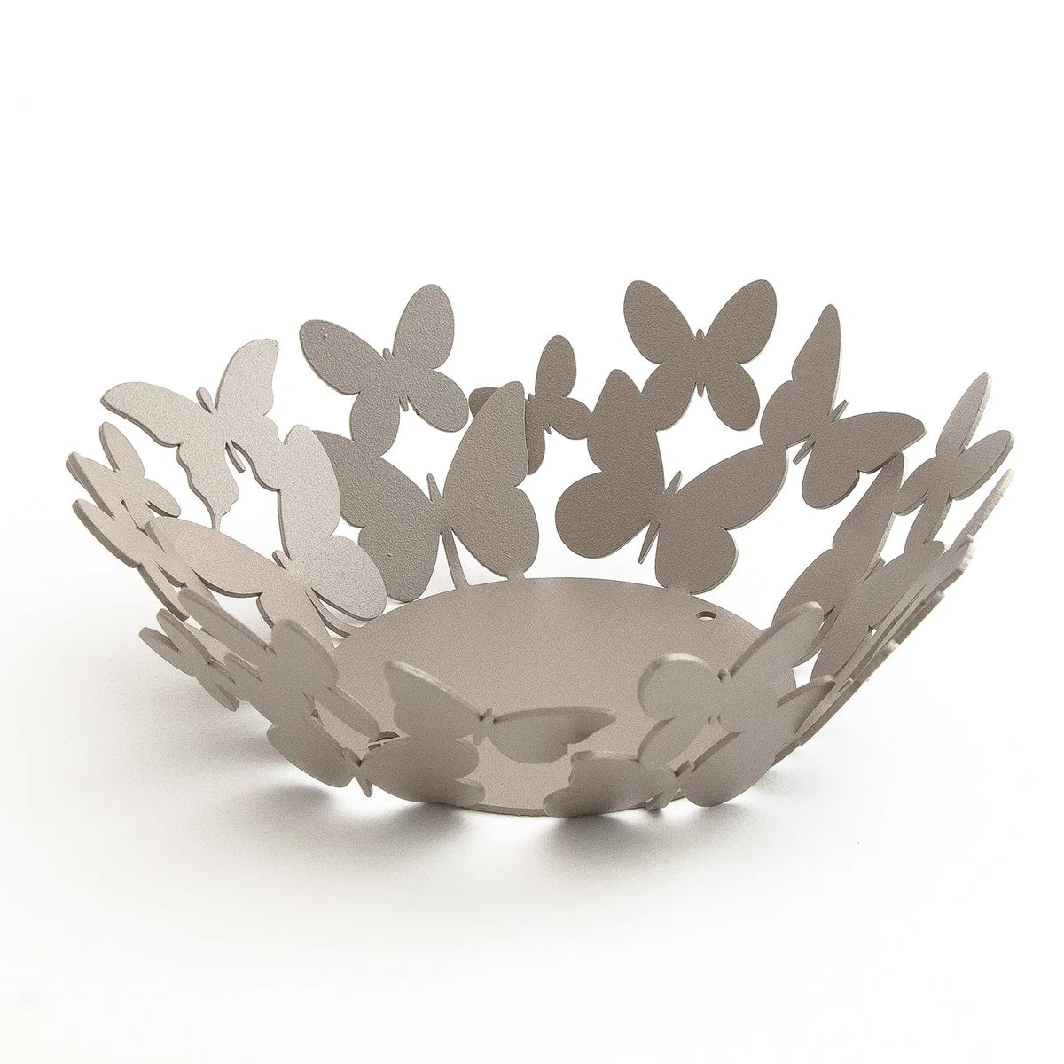 Arti & Mestieri Bomboniera Cestino Farfalle in ceramica bianco e sabbia