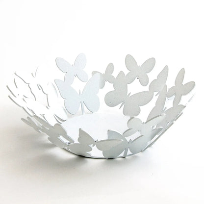 Arti & Mestieri Bomboniera Cestino Farfalle in ceramica bianco e sabbia