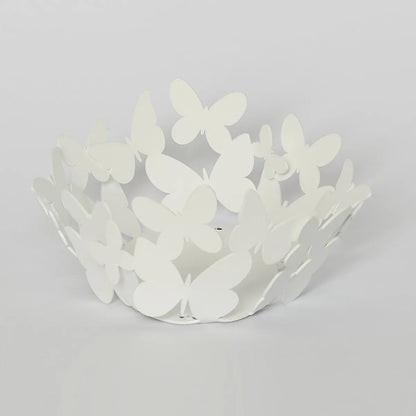 Arti & Mestieri Bomboniera Cestino Farfalle in ceramica bianco e sabbia
