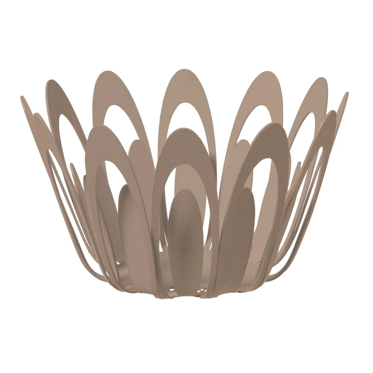 Arti & Mestieri Bomboniera Moderna Cestino Iris in ferro, colori Bianco e Sabbia