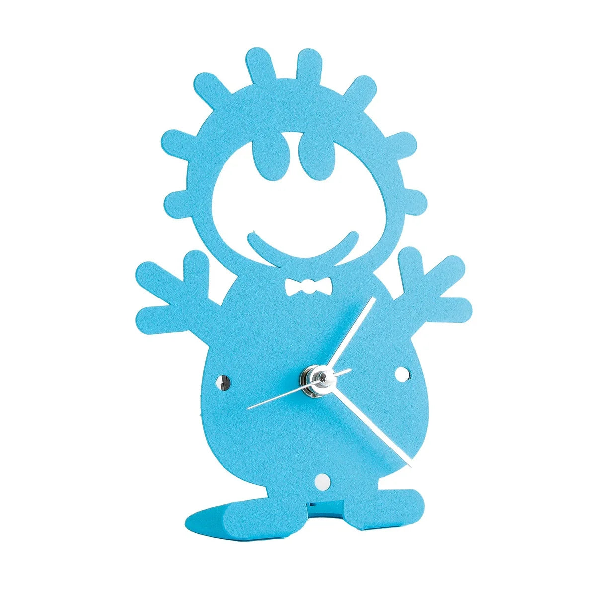 Arti & Mestieri orologio da tavolo Bibo in ferro bianco e celeste - bomboniera design