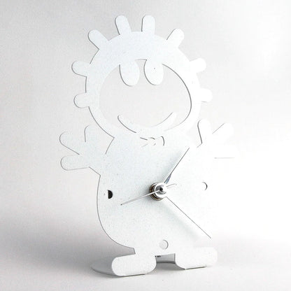 Arti & Mestieri orologio da tavolo Bibo in ferro bianco e celeste - bomboniera design