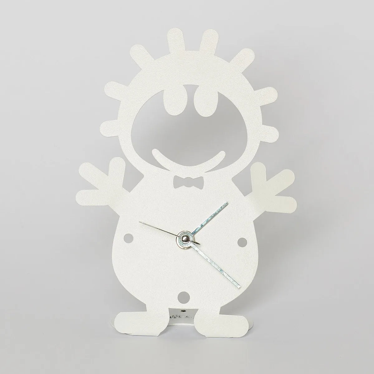 Arti & Mestieri orologio da tavolo Bibo in ferro bianco e celeste - bomboniera design