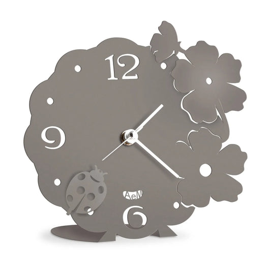 Arti & Mestieri Orologio Coccinella bomboniera design ferro decorato fiori coccinella