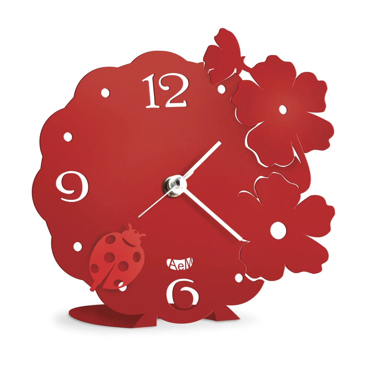 Arti & Mestieri Orologio Coccinella bomboniera design ferro decorato fiori coccinella