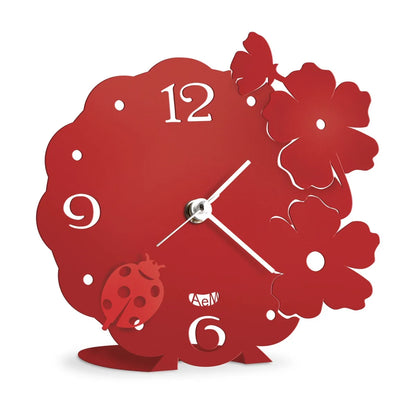 Arti & Mestieri Orologio Coccinella bomboniera design ferro decorato fiori coccinella