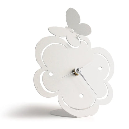 Arti & Mestieri Orologio Farfallina bomboniera di design in ferro, disponibile in bianco e sabbia