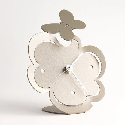 Arti & Mestieri Orologio Farfallina bomboniera di design in ferro, disponibile in bianco e sabbia