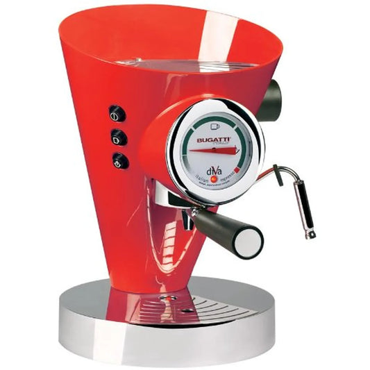 Bugatti Diva macchina espresso Hot Red, design italiano, colore rosso