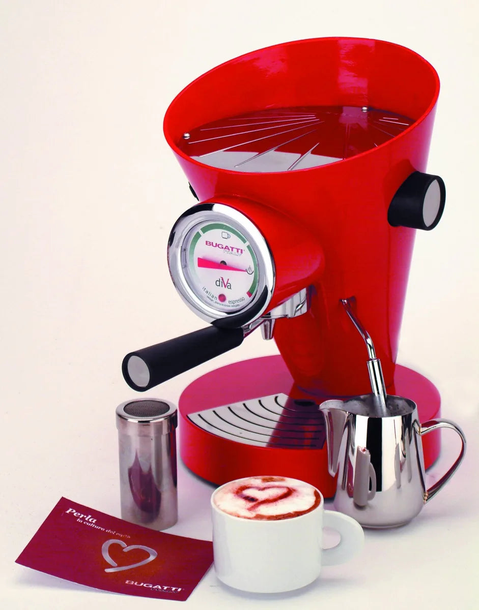 Bugatti Diva macchina espresso Hot Red, design italiano, colore rosso