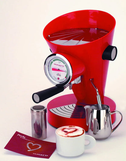 Bugatti Diva macchina espresso Hot Red, design italiano, colore rosso