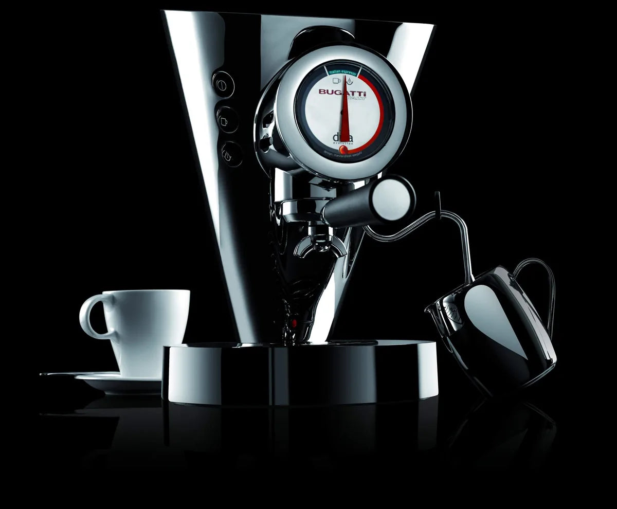 Bugatti Diva Evolution macchina espresso nero opaco alluminio acciaio inox