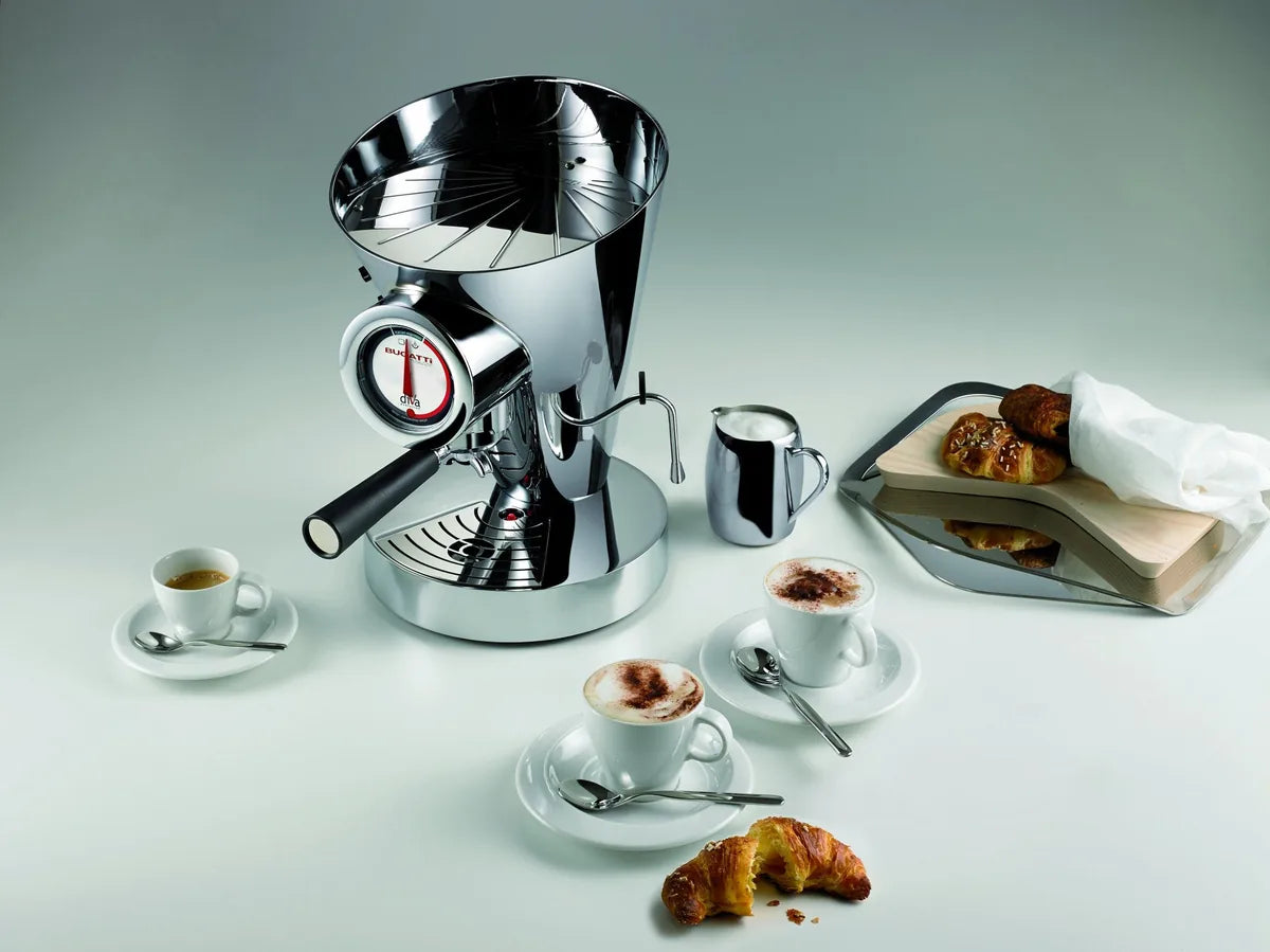 Bugatti Diva Evolution macchina espresso nero opaco alluminio acciaio inox