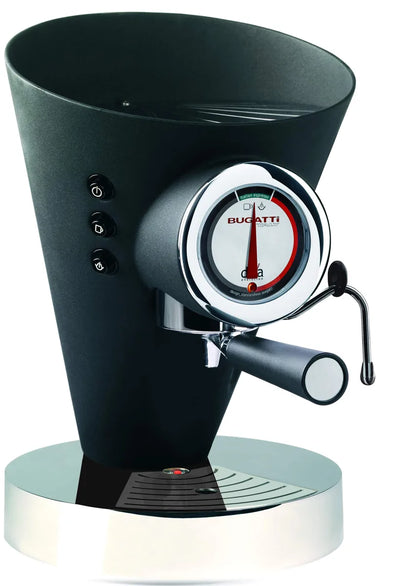 Bugatti Diva Evolution macchina espresso nero opaco alluminio acciaio inox