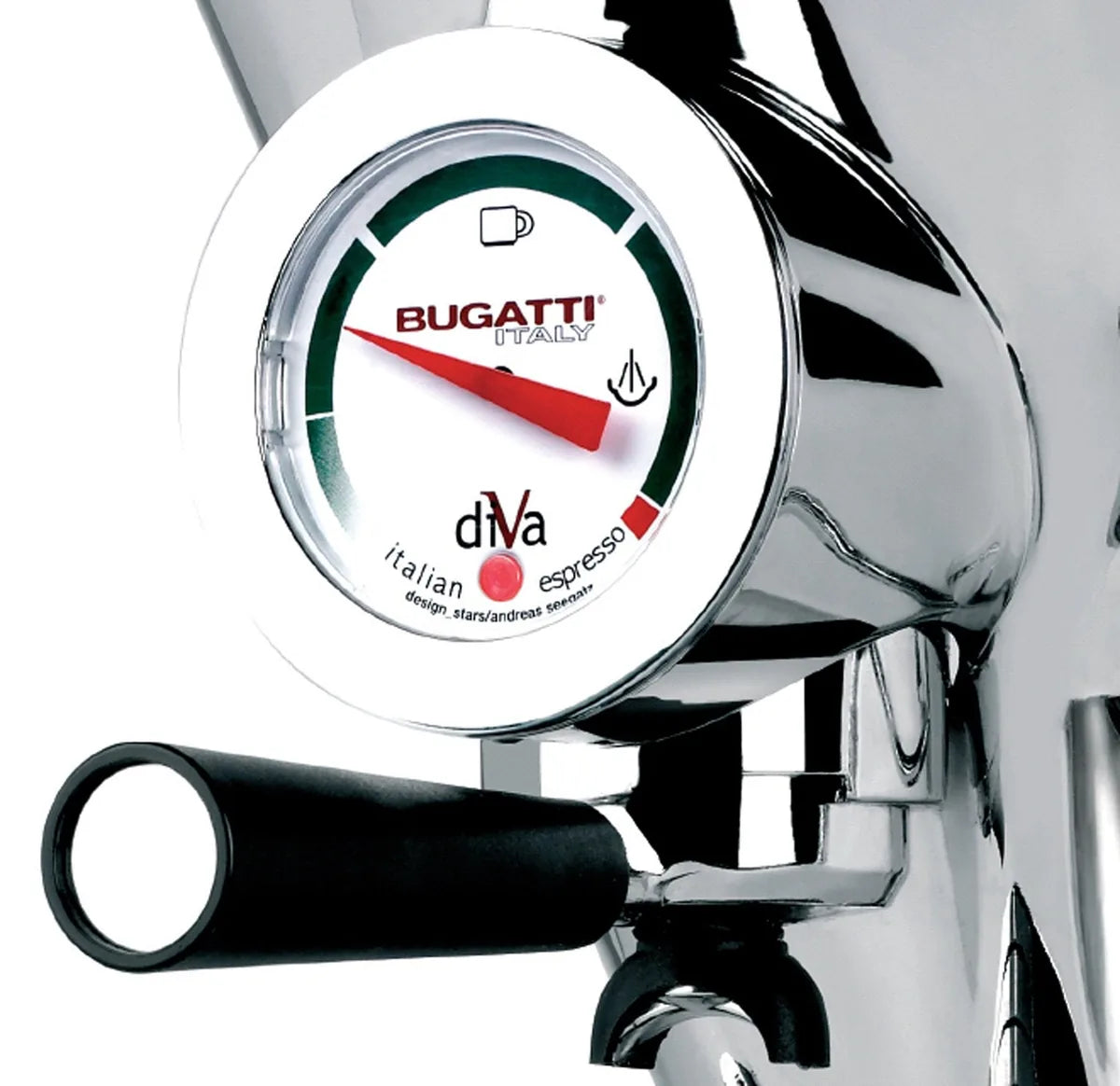 Bugatti Diva macchina espresso crema alluminio acciaio inox 15 bar