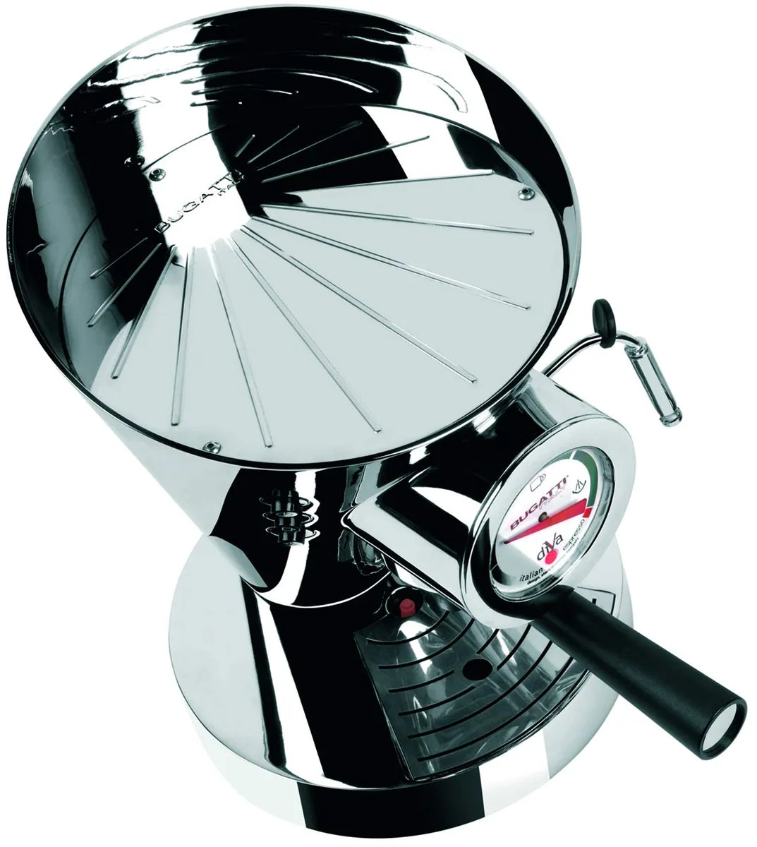 Bugatti Diva macchina espresso arancione alluminio acciaio inox pressione 15 bar