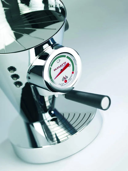 Bugatti Diva macchina espresso arancione alluminio acciaio inox pressione 15 bar