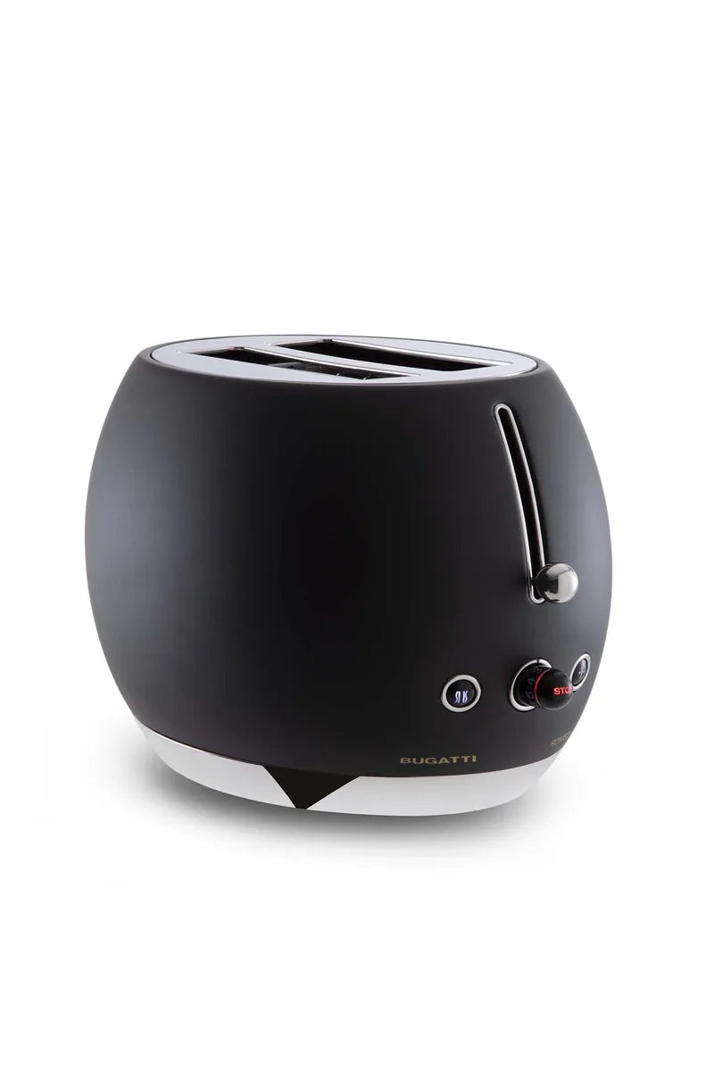 Bugatti Romeo tostapane acciaio inox design curvilineo nero