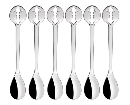 Bugatti Set 6 Cucchiaini Moka Kiss acciaio inossidabile design italiano