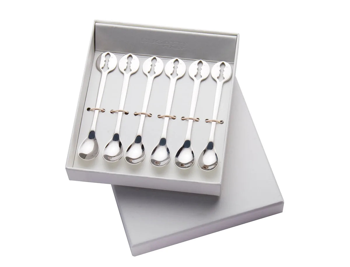 Bugatti Set 6 Cucchiaini Moka Kiss acciaio inossidabile design italiano