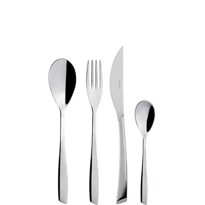 Bugatti Set Posate Acciaio Inox 18/10 per 6 persone, design Puro lineare