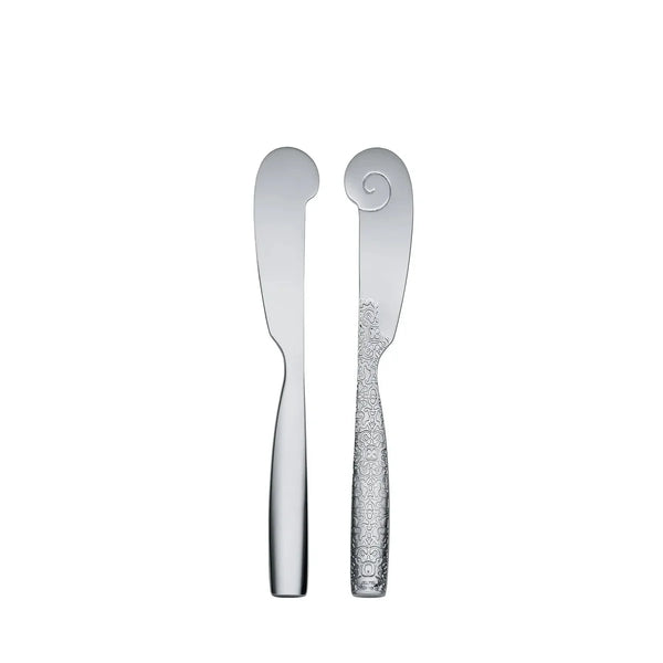 Alessi — Dressed MW03/37 | Coltello burro acciaio con decoro — Alessi