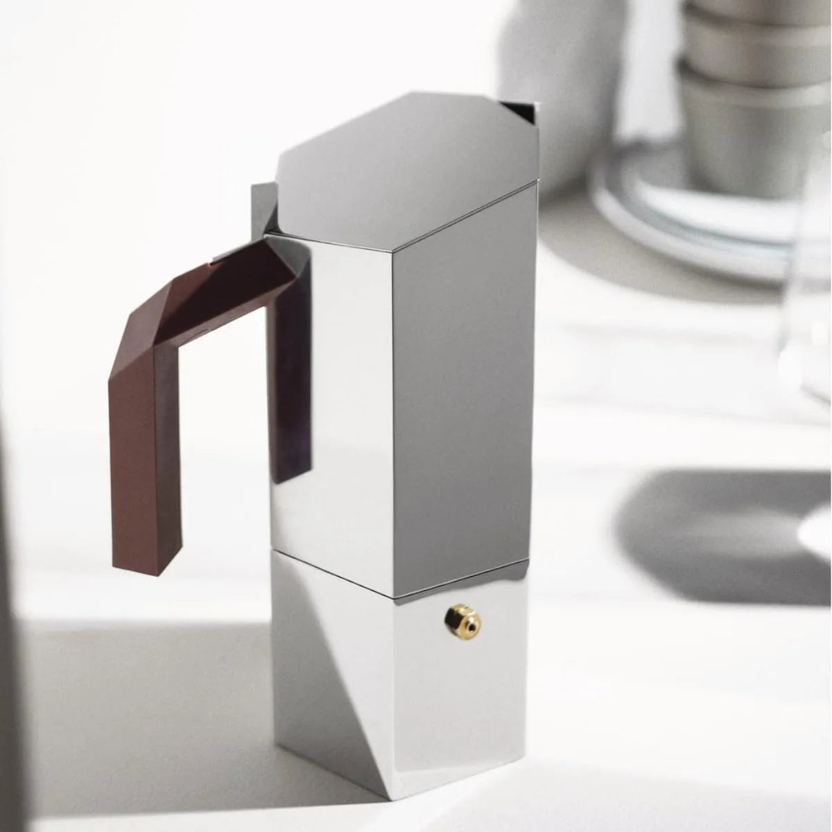 Alessi caffettiera espresso 3 tazze alluminio pressofuso adatta induzione design italiano