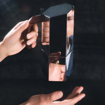 Alessi caffettiera espresso 6 tazze alluminio adatta per induzione
