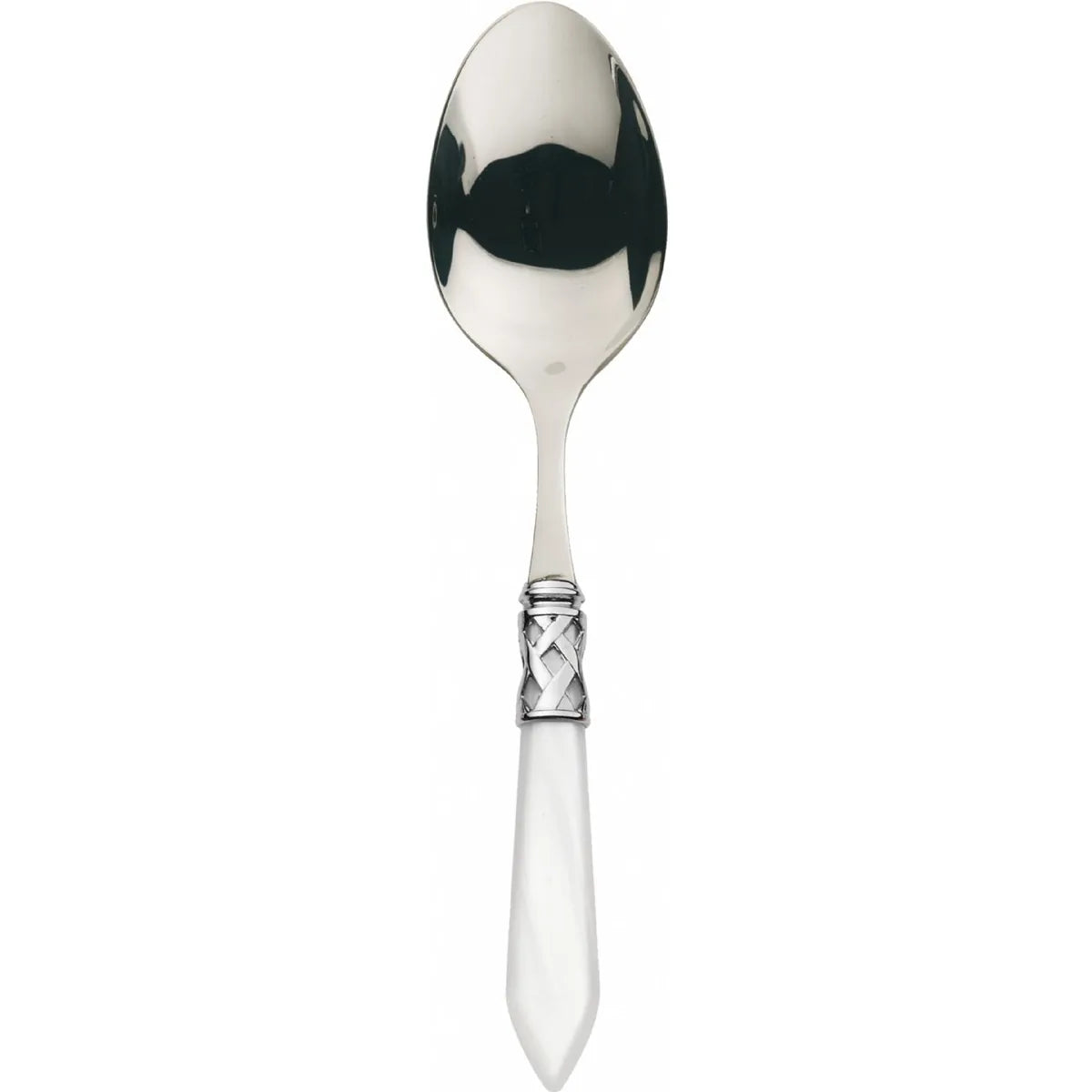 Bugatti Aladdin cucchiaio da servire acciaio inossidabile manico bianco design italiano