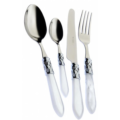Bugatti Aladdin cucchiaio da servire acciaio inossidabile manico bianco design italiano