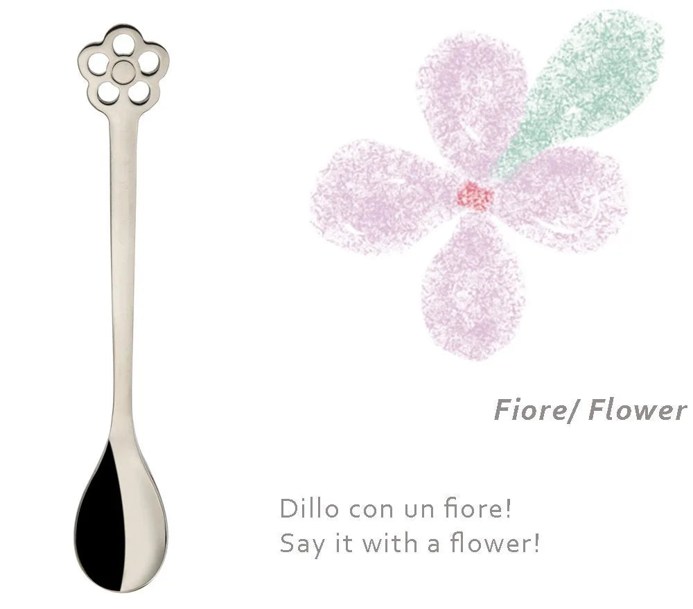 Bugatti set 6 cucchiaini da caffè acciaio INOX 18/10 finitura lucida Porta Fortuna