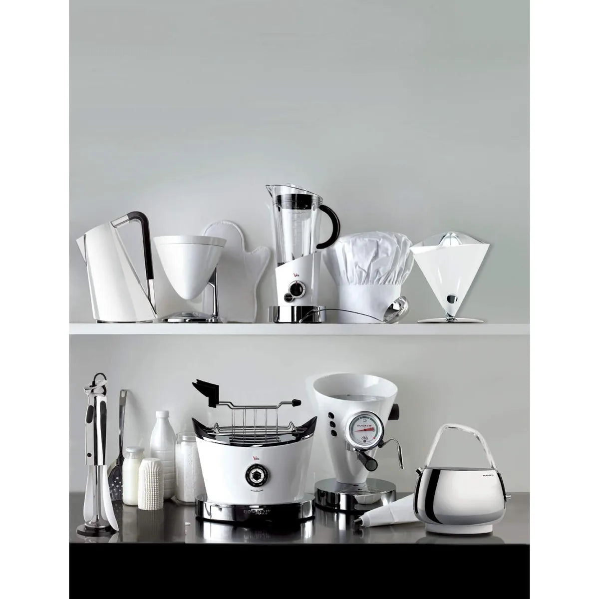 Bugatti macchina per espresso bianco acciaio inossidabile 15 bar