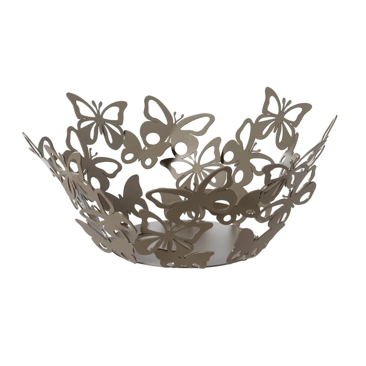 Arti & Mestieri Centrotavola Moderno Farfalloso Piccolo in ferro, colori Oro laccato, Bianco marmo e Beige