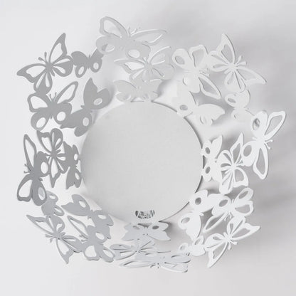 Arti & Mestieri Centrotavola Moderno Farfalloso Piccolo in ferro, colori Oro laccato, Bianco marmo e Beige
