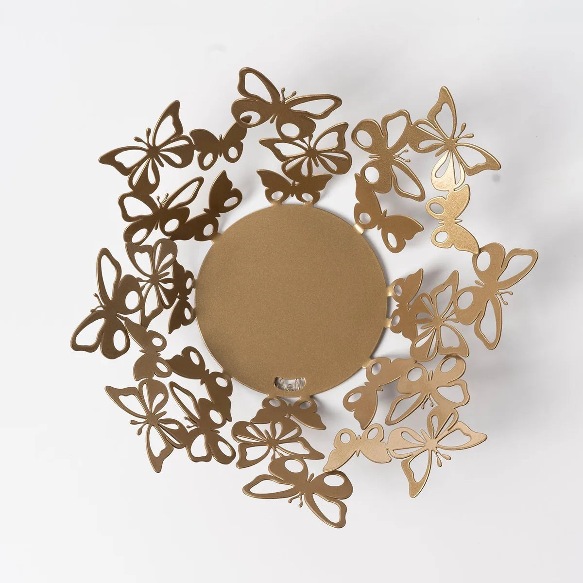 Arti & Mestieri Centrotavola Moderno Farfalloso Piccolo in ferro, colori Oro laccato, Bianco marmo e Beige