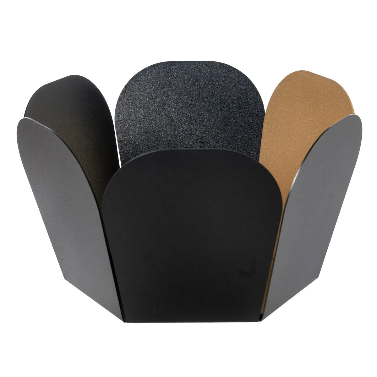 Arti & Mestieri Centrotavola Fluid in ferro design moderno, disponibile in Fango/Rosso lucido, Nero/Oro laccato e Bianco