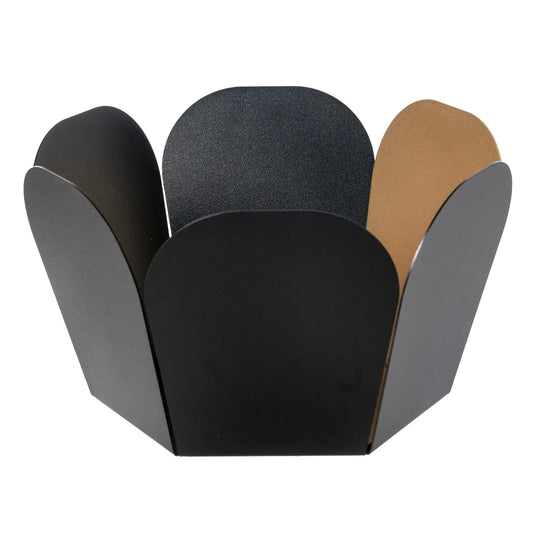 Arti & Mestieri Centrotavola Fluid in ferro design moderno, disponibile in Fango/Rosso lucido, Nero/Oro laccato e Bianco