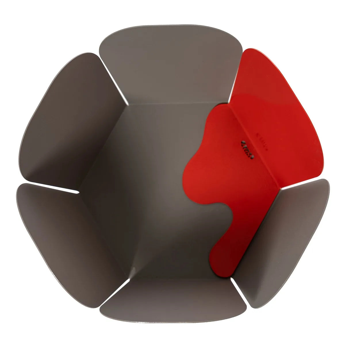 Arti & Mestieri Centrotavola Fluid in ferro design moderno, disponibile in Fango/Rosso lucido, Nero/Oro laccato e Bianco
