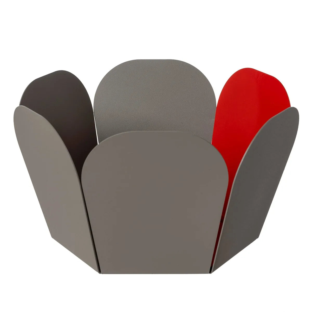 Arti & Mestieri Centrotavola Fluid in ferro design moderno, disponibile in Fango/Rosso lucido, Nero/Oro laccato e Bianco