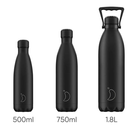 Chilly's Bottiglia Termica Nera 1.8L acciaio inossidabile - Stilmobili