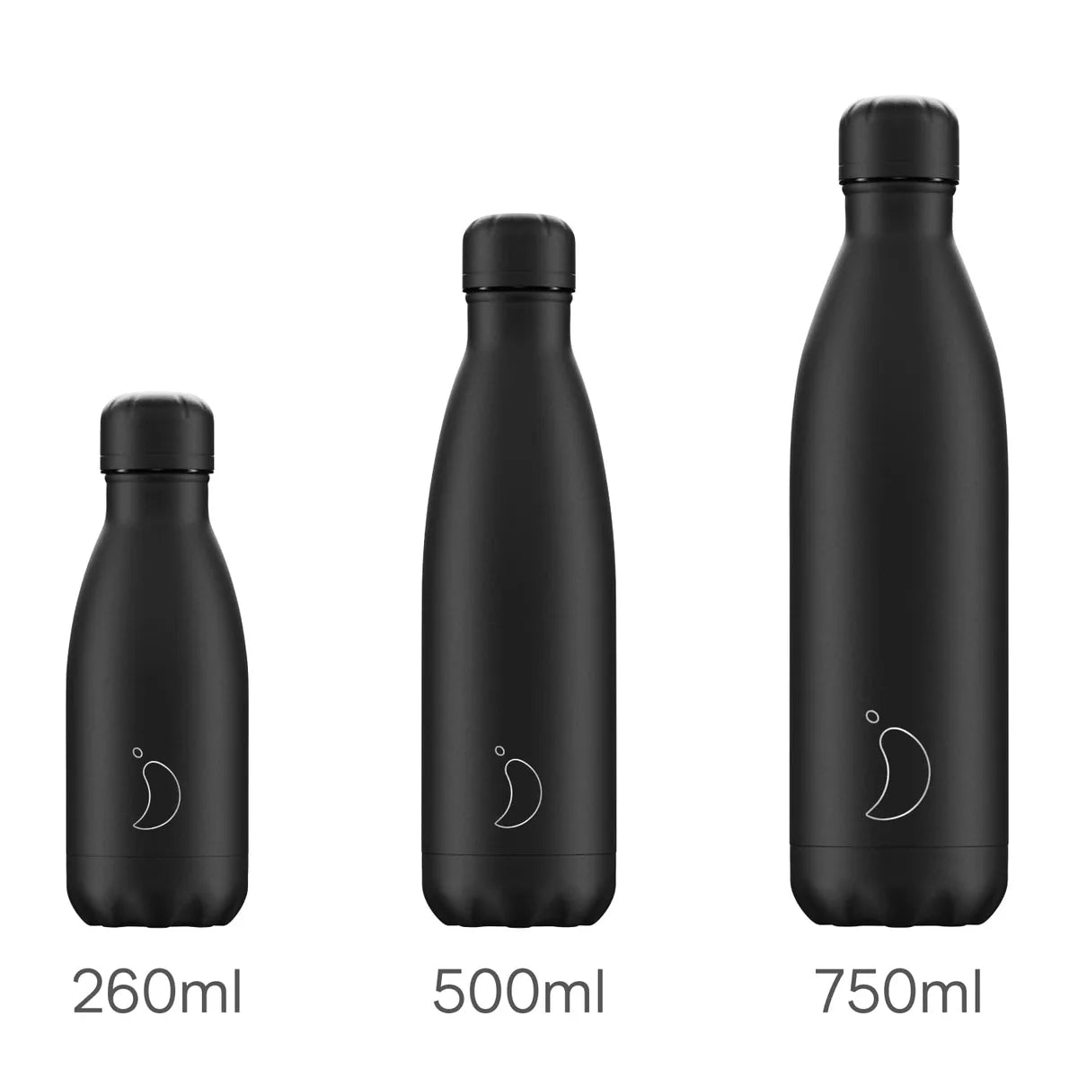 Chilly's bottiglia termica opaca 260/500/750ml acciaio inossidabile con tappo a vite