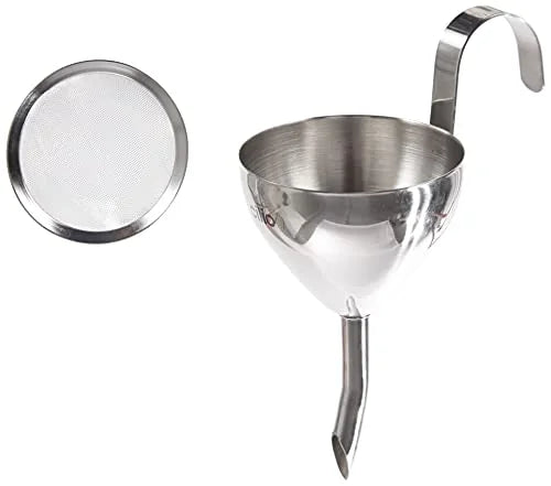 Cilio imbuto decantazione acciaio inossidabile argento con filtro