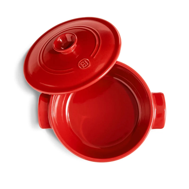 Emile Henry Cocotte Tonda Tegame Ceramica vista dall'alto ceramica