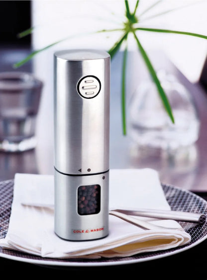 Cole & Mason macinapepe elettronico acciaio inox con luce LED integrata