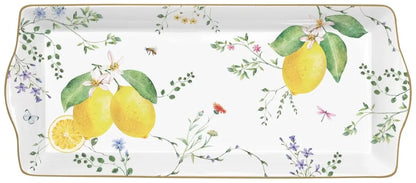 Easy Life Pirofila 35x15 cm porcellana decoro Fiori e Limoni